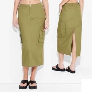 Wild Fable Women's Cargo Maxi Skirt Olive Green Size XS